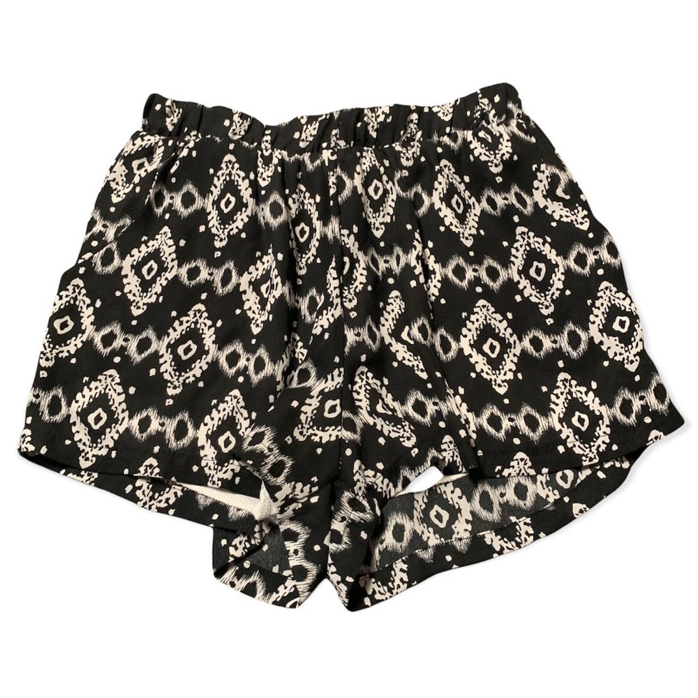 Rachel Kate | Women's | Black & White Tribal High Waisted Boho Shorts | S
